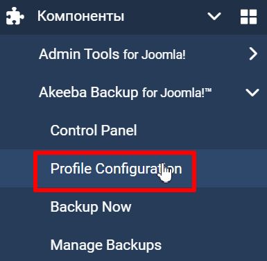 profile backup